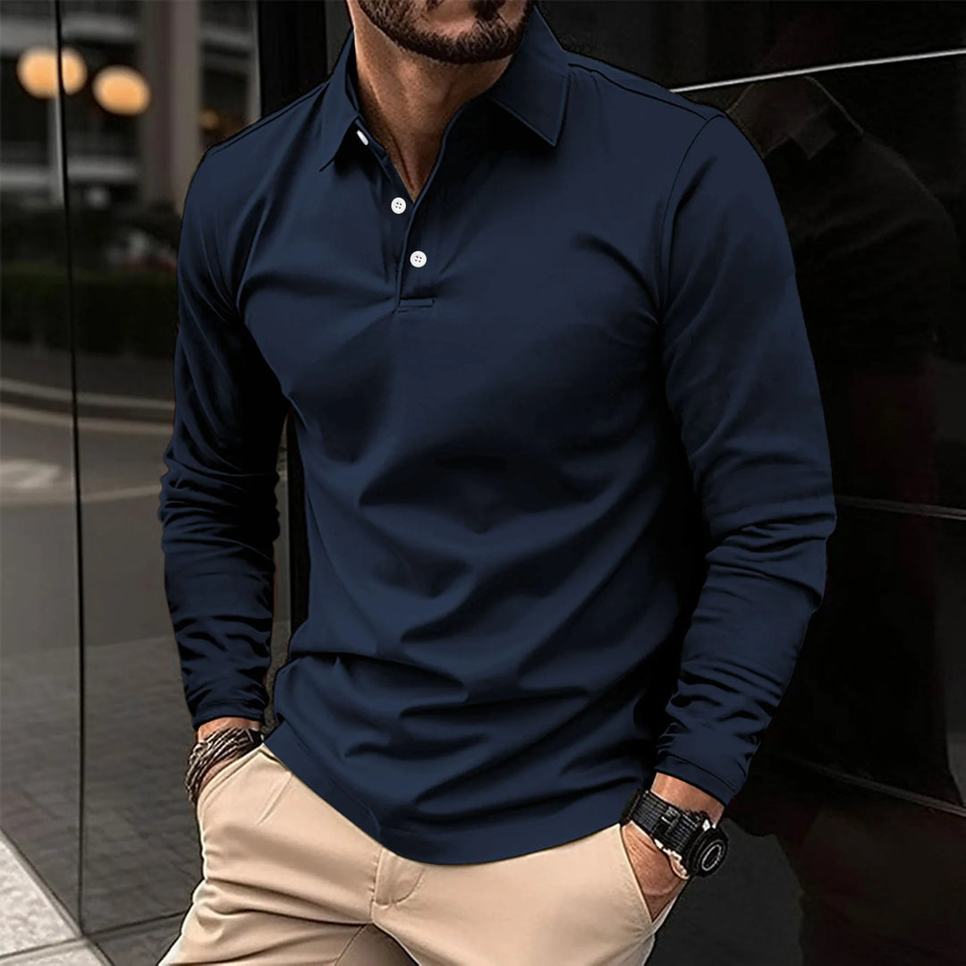 Luca | Smart Casual Polo z Długim Rękawem