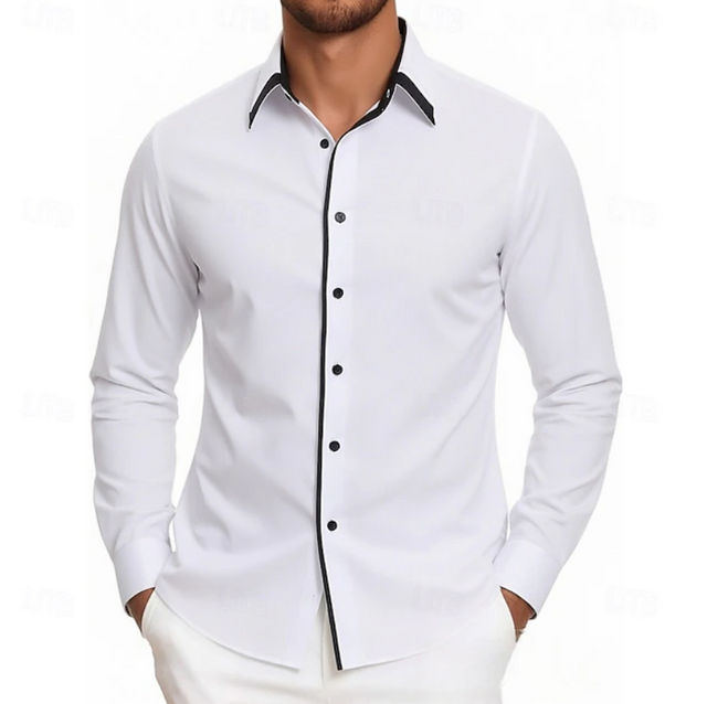 Carter | Koszula z długim rękawem z kontrastowym wykończeniem
