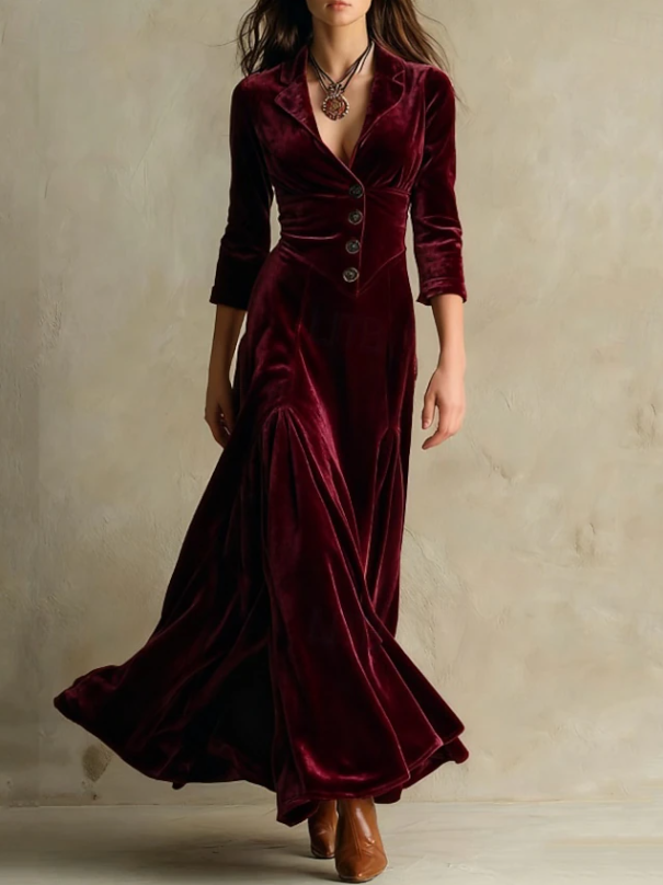 Anna | Elegancka Sukienka Maxi z Dekoltem w Serek
