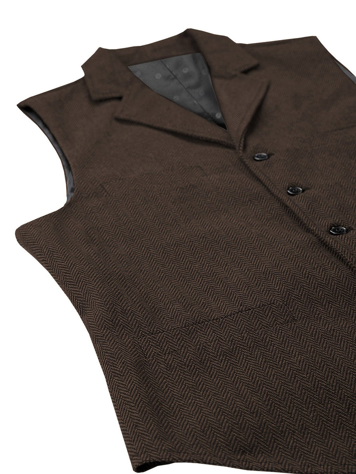 Byron | Elegancka Kamizelka w Wzór Rybi Ogon