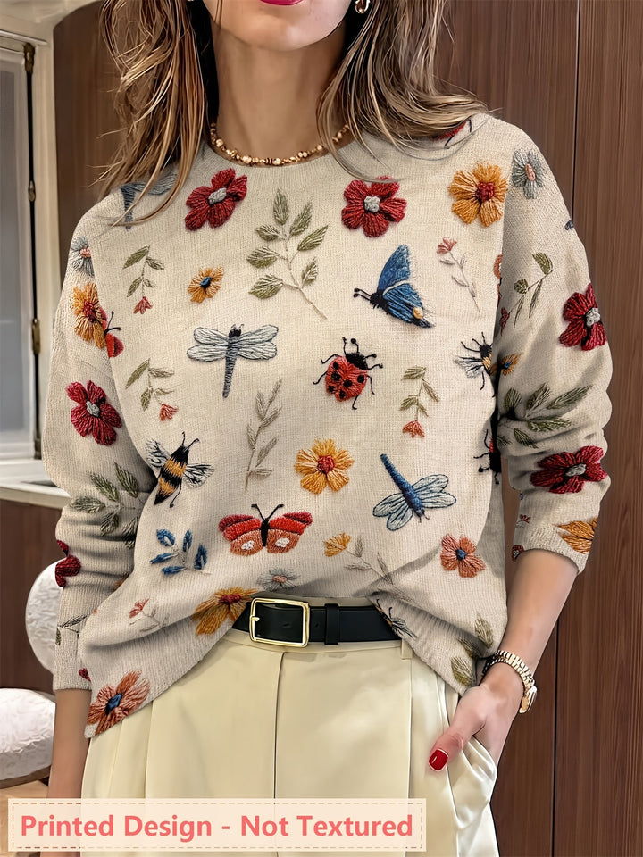 Elsie | Sweter z nadrukiem botanicznym