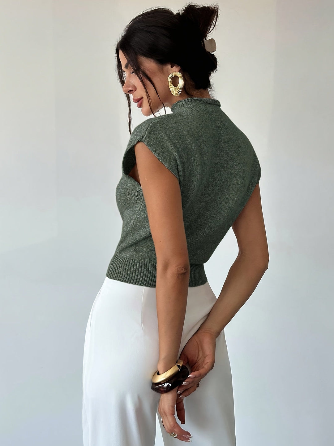 Claudia | Kamizelka z Mock Neck bez rękawów