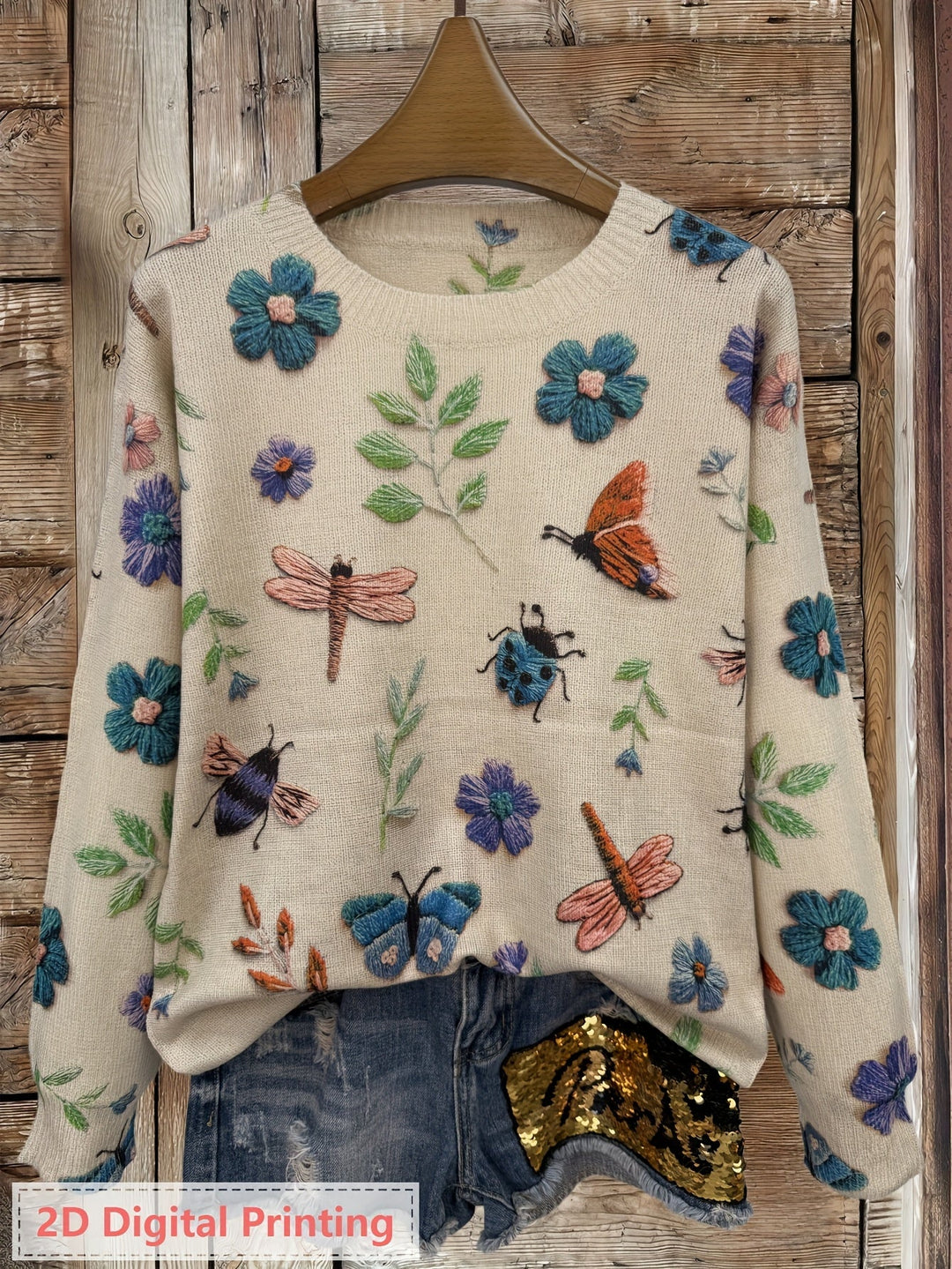 Elsie | Sweter z nadrukiem botanicznym