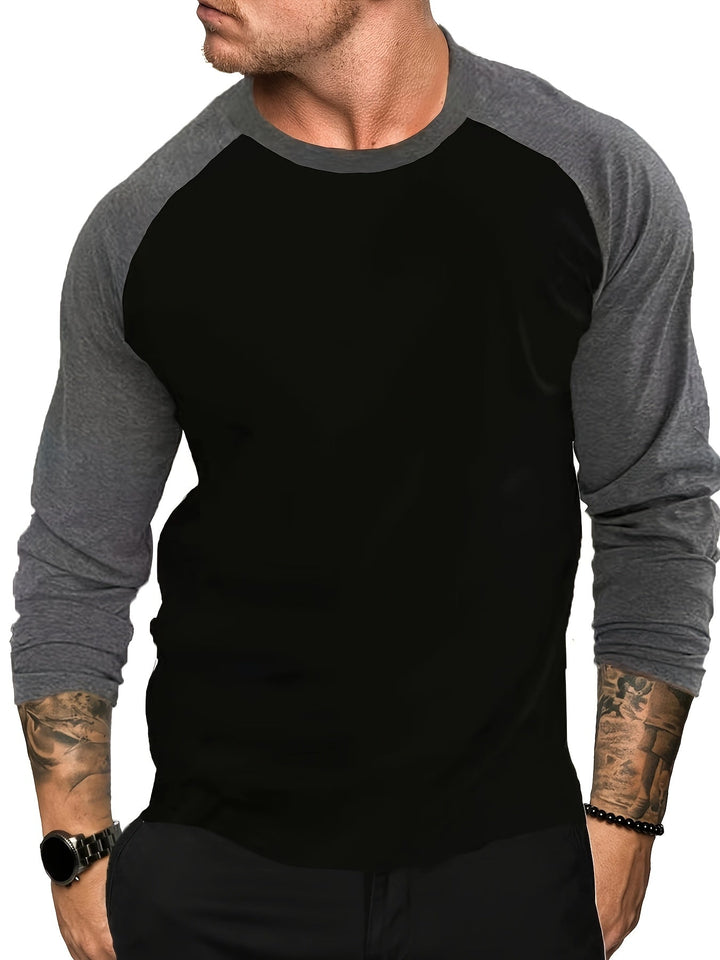 Trevor | Dwukolorowy T-shirt z Długim Rękawem
