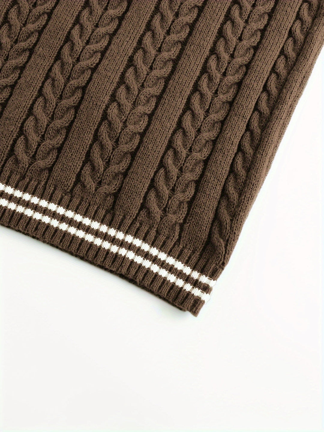 Gideon | Kamizelka Sweter V-Neck z Warkoczem