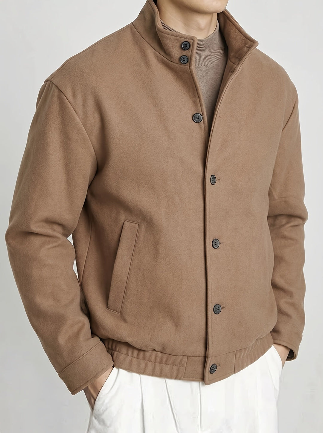 Everett Blake | Elegancka kurtka bomber z guzikami