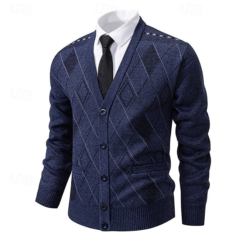 Weston | Elegancki Kardigan w Wzór Argyle