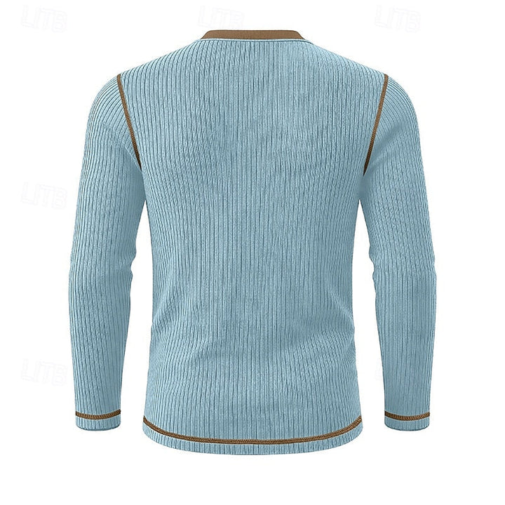Jared | Koszulka Henley z Żebrowanym Wzorem