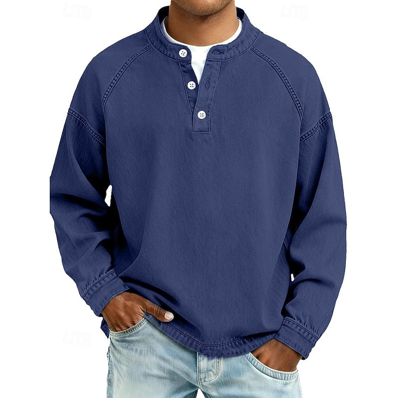 Colby | Koszula Henley w Stylu Vintage