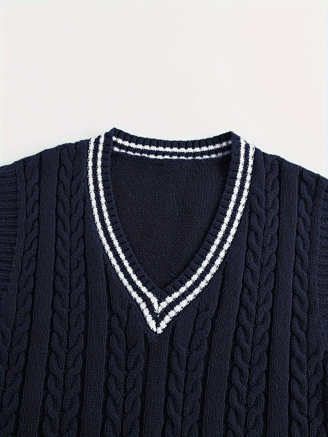 Gideon | Kamizelka Sweter V-Neck z Warkoczem