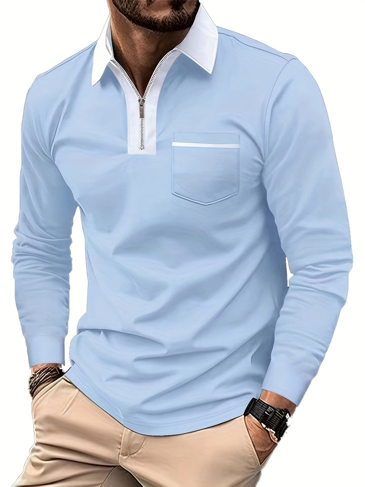 Curtis | Elegancka koszulka polo z zamkiem przy kołnierzu