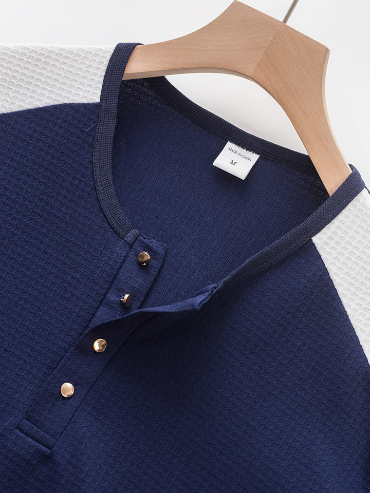 Curtis | Teksturowany Henley z Długim Rękawem