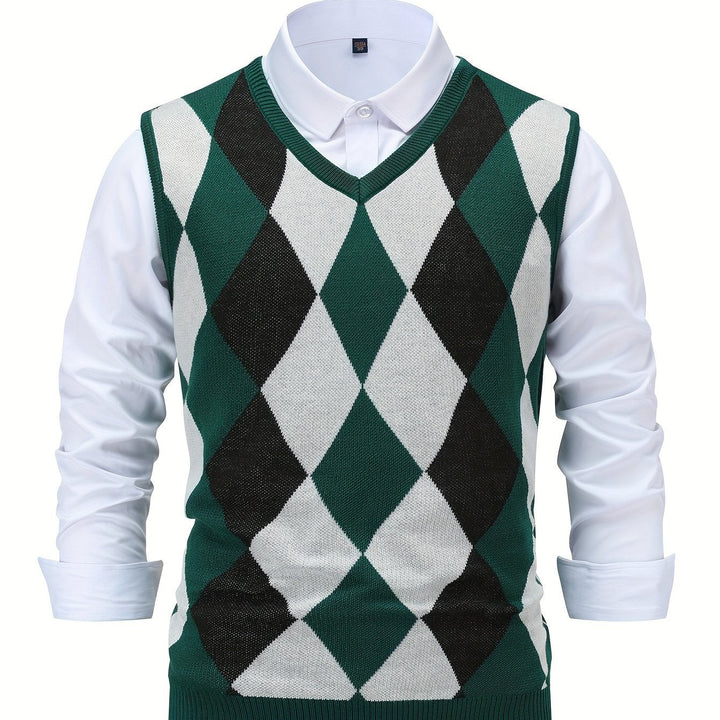 Chandler | Klasyczny Kamizelka w Wzór Argyle
