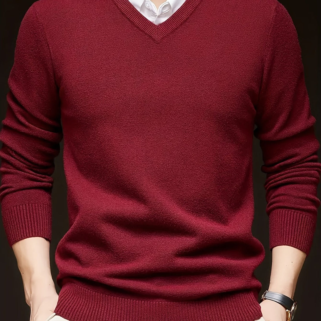 Hugh | Elegancki sweter z dekoltem w serek