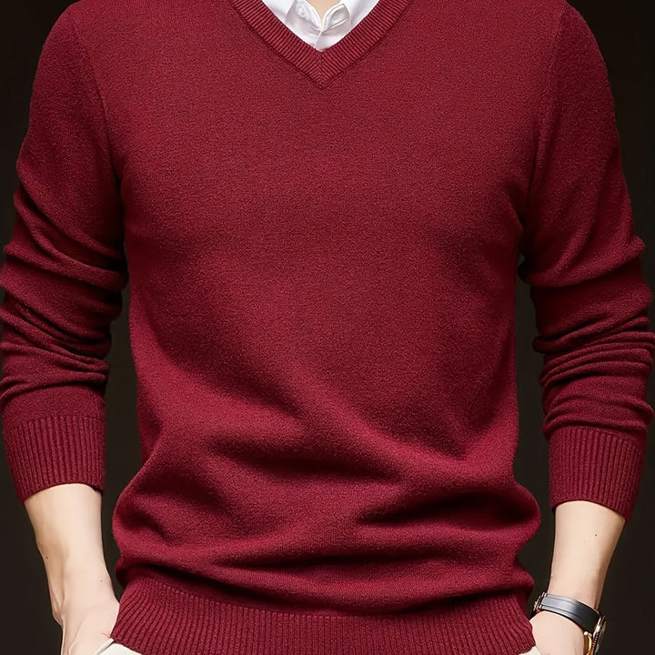 Hugh | Elegancki sweter z dekoltem w serek