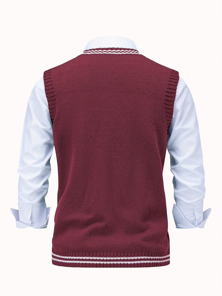 Gideon | Kamizelka Sweter V-Neck z Warkoczem