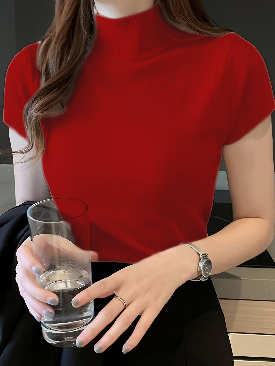 Della | Elegancki Top z Mock-Neck