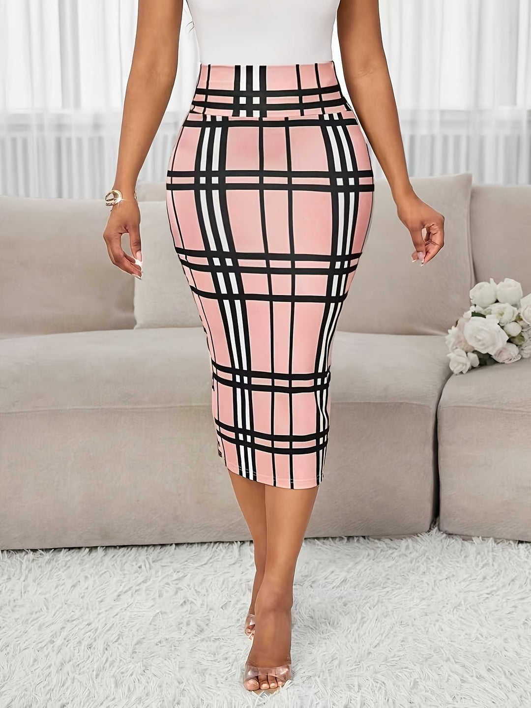Rosa | Elegancka Spódnica w Kratę
