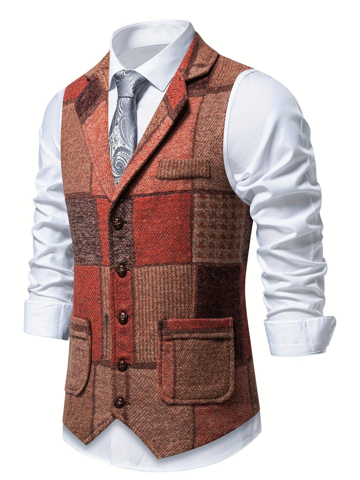 Trevor | Kamizelka Patchwork z Wzorem Węgierskim