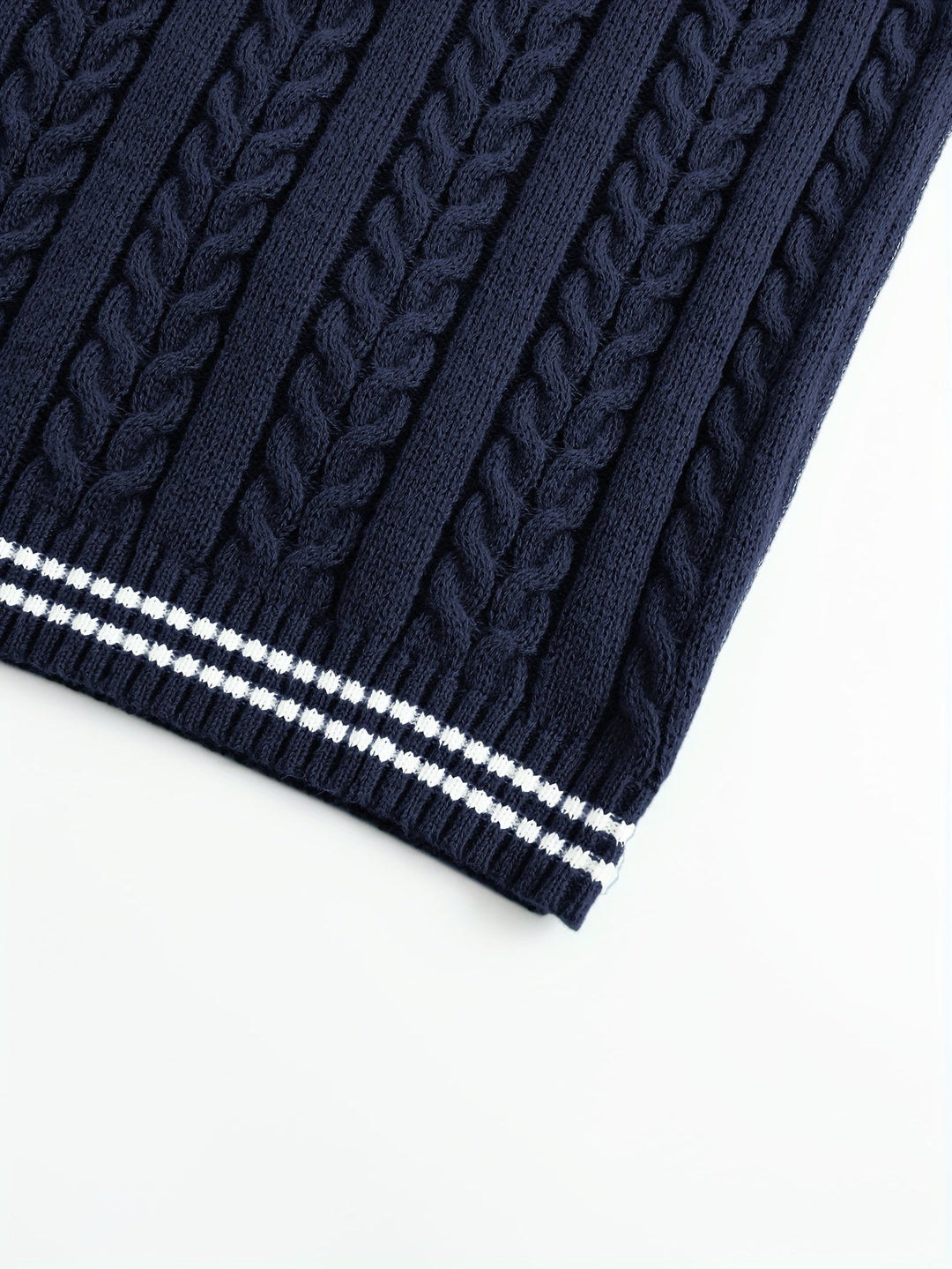 Gideon | Kamizelka Sweter V-Neck z Warkoczem