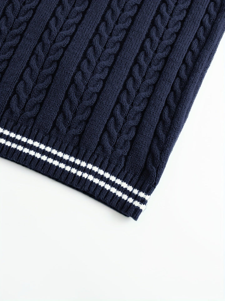 Gideon | Kamizelka Sweter V-Neck z Warkoczem