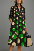 Winona | Elegancka Midi Sukienka w Kropki