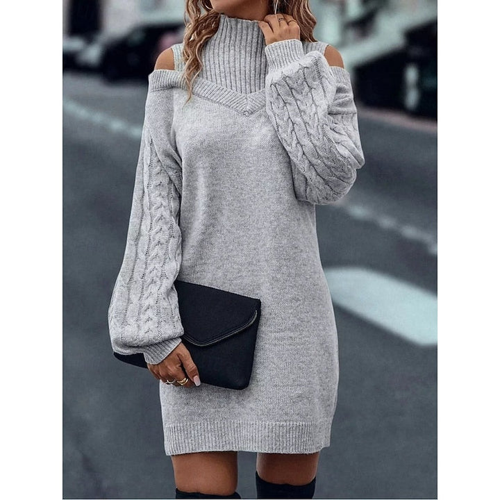 Winifred | Sukienka swetrowa z dekoltem typu cold-shoulder