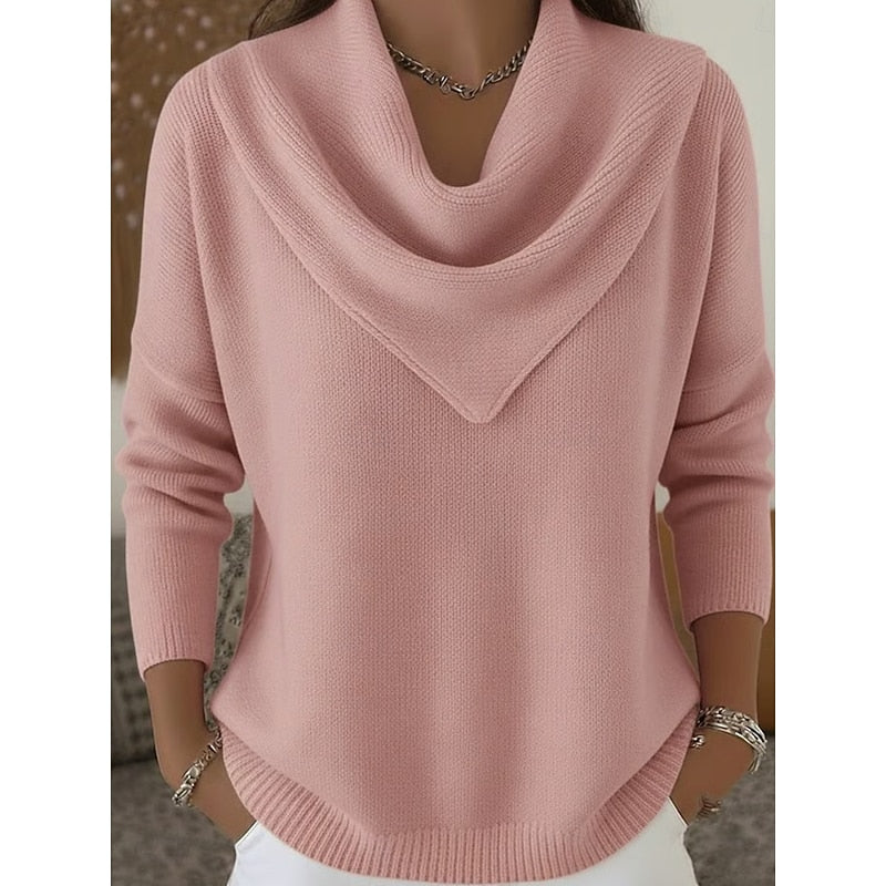 Heather | Elegancki Sweter z Dekoltem w Kształcie Czubka
