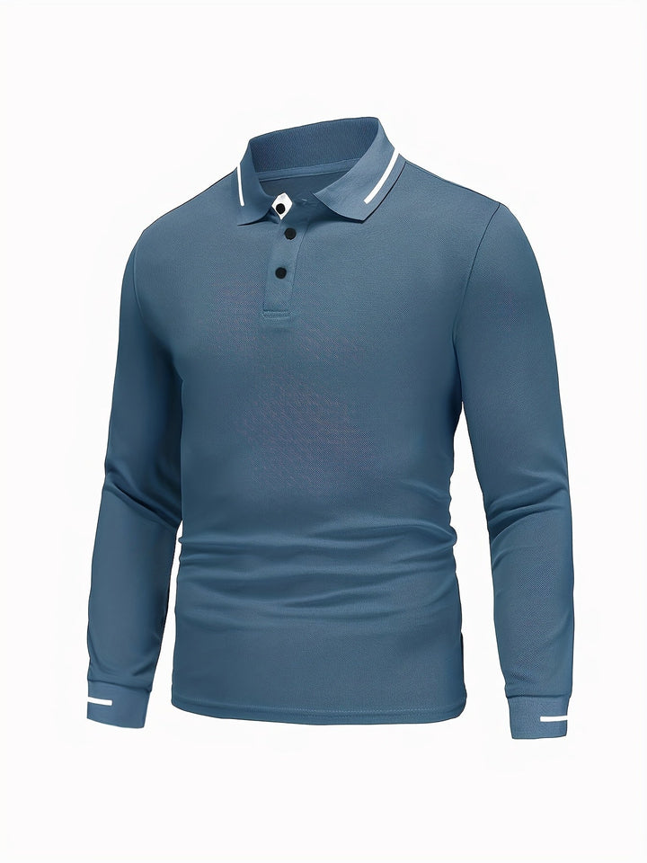 Dalton | Elegancka Koszula Polo z Długim Rękawem