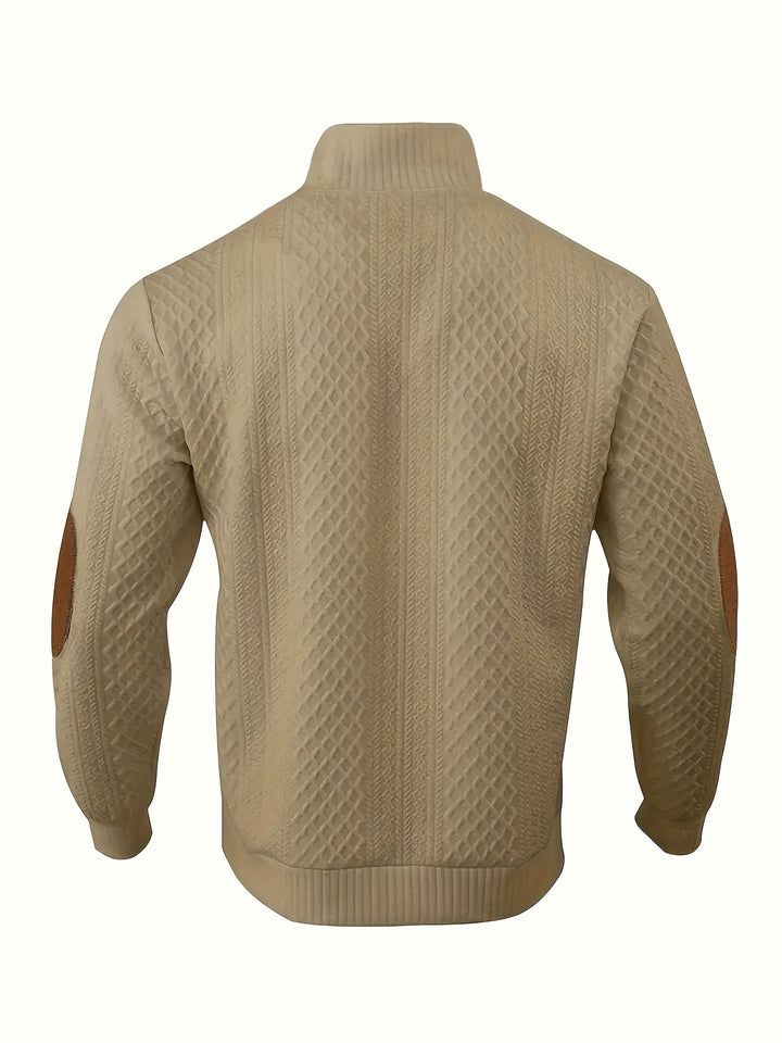 Ronan | Sweter Henley z Stojącym Kołnierzem i Guzikami