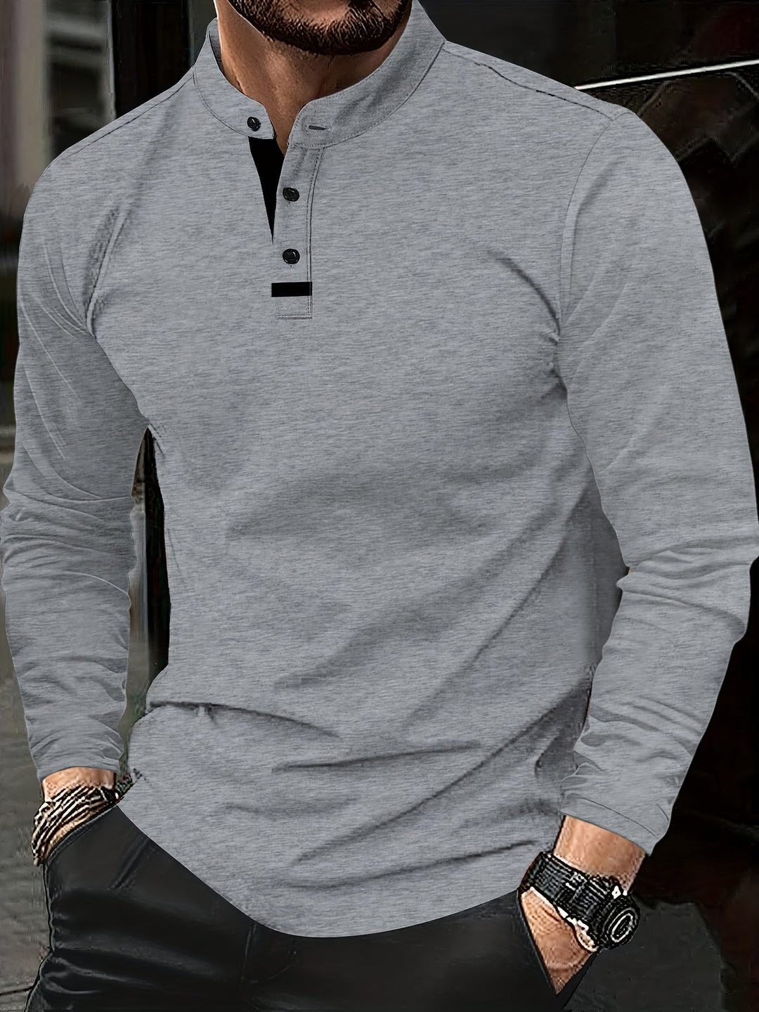 Jasper | Wyrafinowany longsleeve Henley