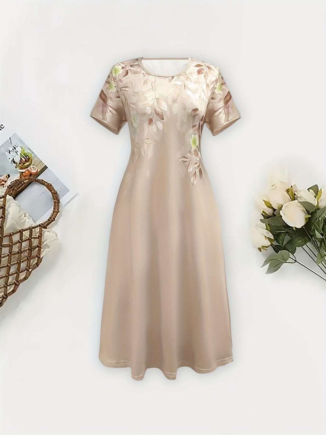 Marjorie | Elegancka Sukienka A-Line w Kwiaty