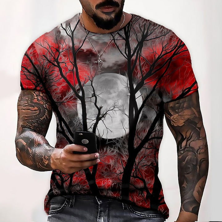 Jonah | Koszulka z grafiką Halloween Moon z okrągłym dekoltem