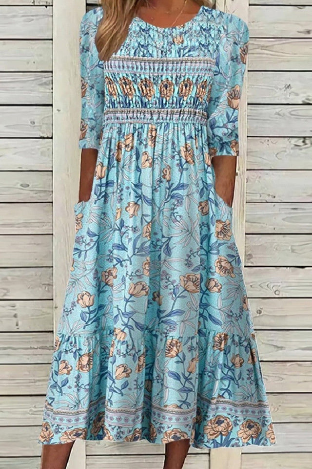 Freya | Elegancka Sukienka z Rękawem do Łokcia