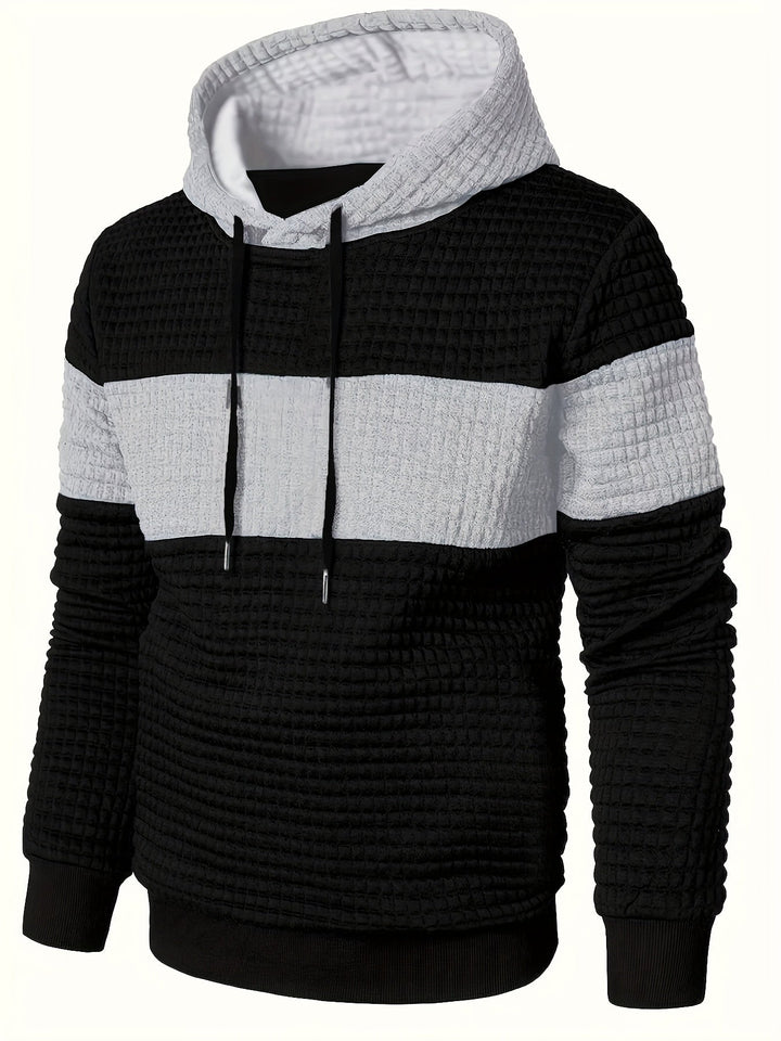 Hayes | Teksturowany Hoodie w Blokach Kolorystycznych