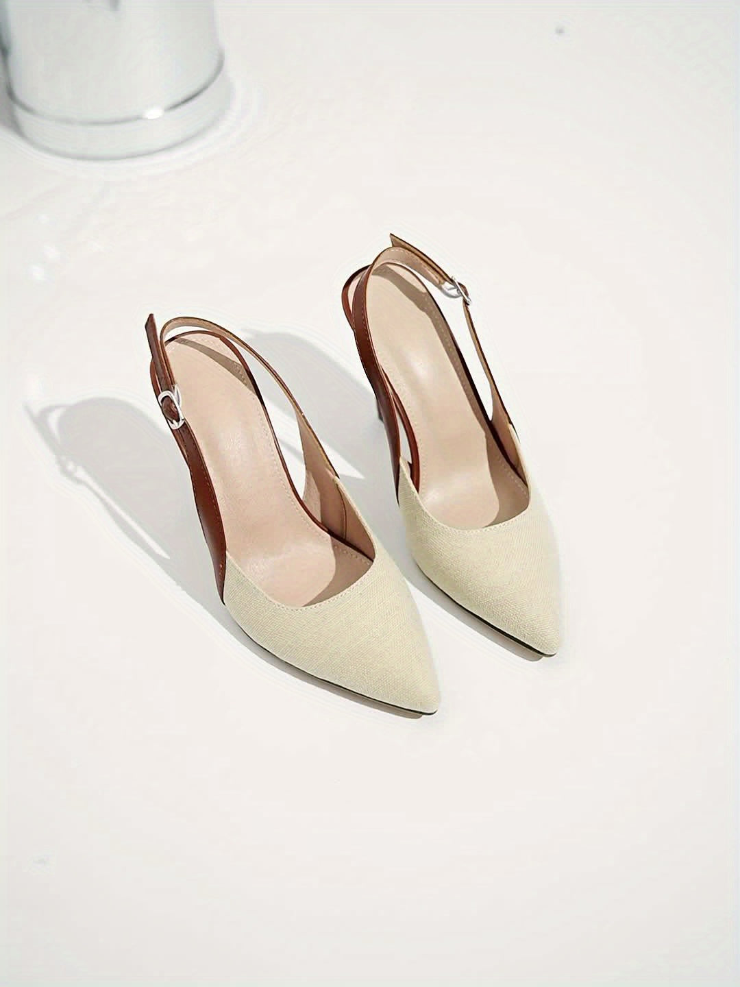 Amelie | Eleganckie Szpilki Slingback w Kontrastowym Stylu