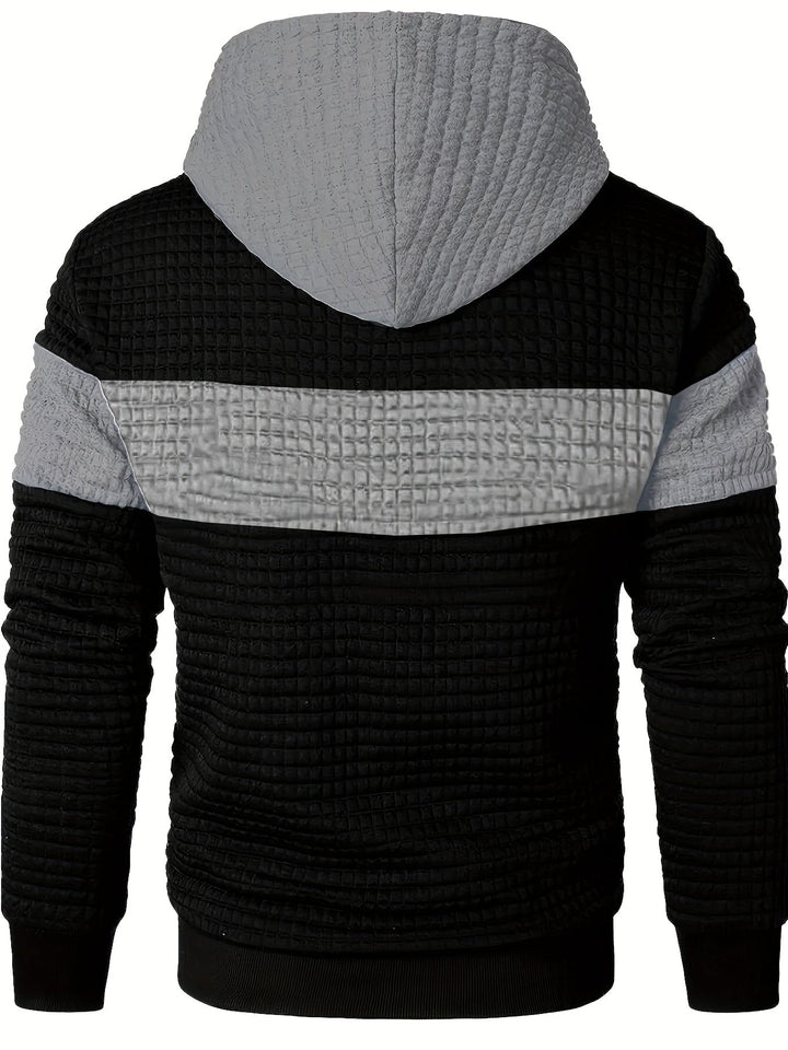 Hayes | Teksturowany Hoodie w Blokach Kolorystycznych
