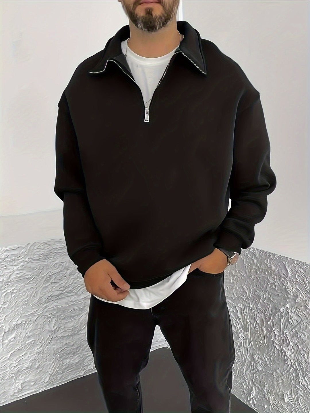 Nathaniel | Przytulny Sweatshirt z Pół-Zipem