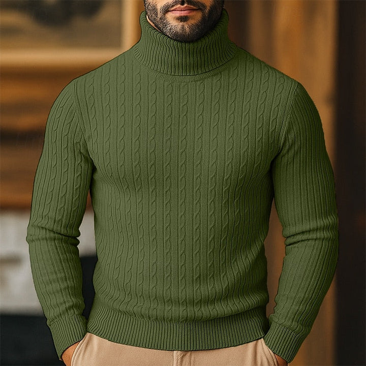 Rupert | Sweter z golfem w splot kablowy
