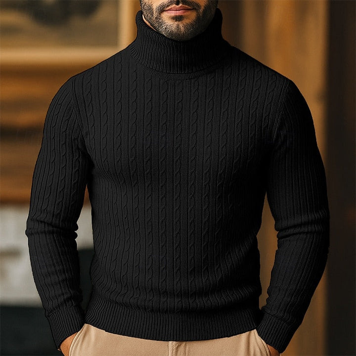 Rupert | Sweter z golfem w splot kablowy