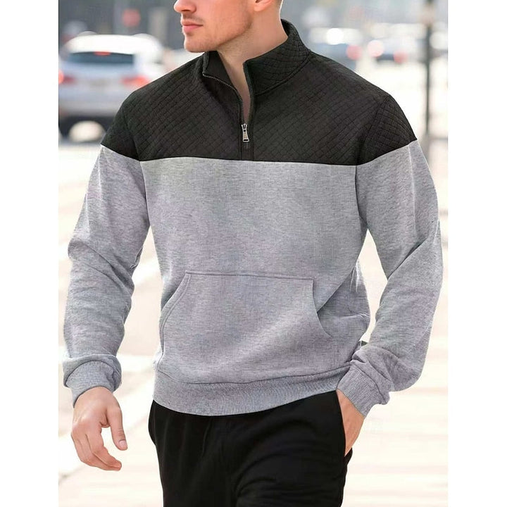 Braxton | Teksturowany Sweter z Kapturem na Ćwierć Zippa