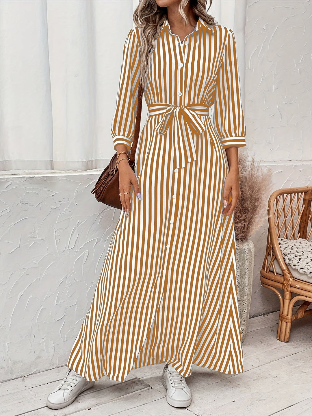 Meredith | Sukienka Maxi z Paseczkiem