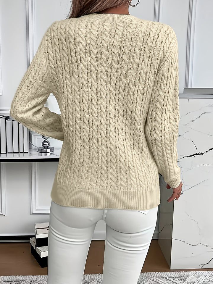 Faye | Sweter z okrągłym dekoltem w splot kablowy