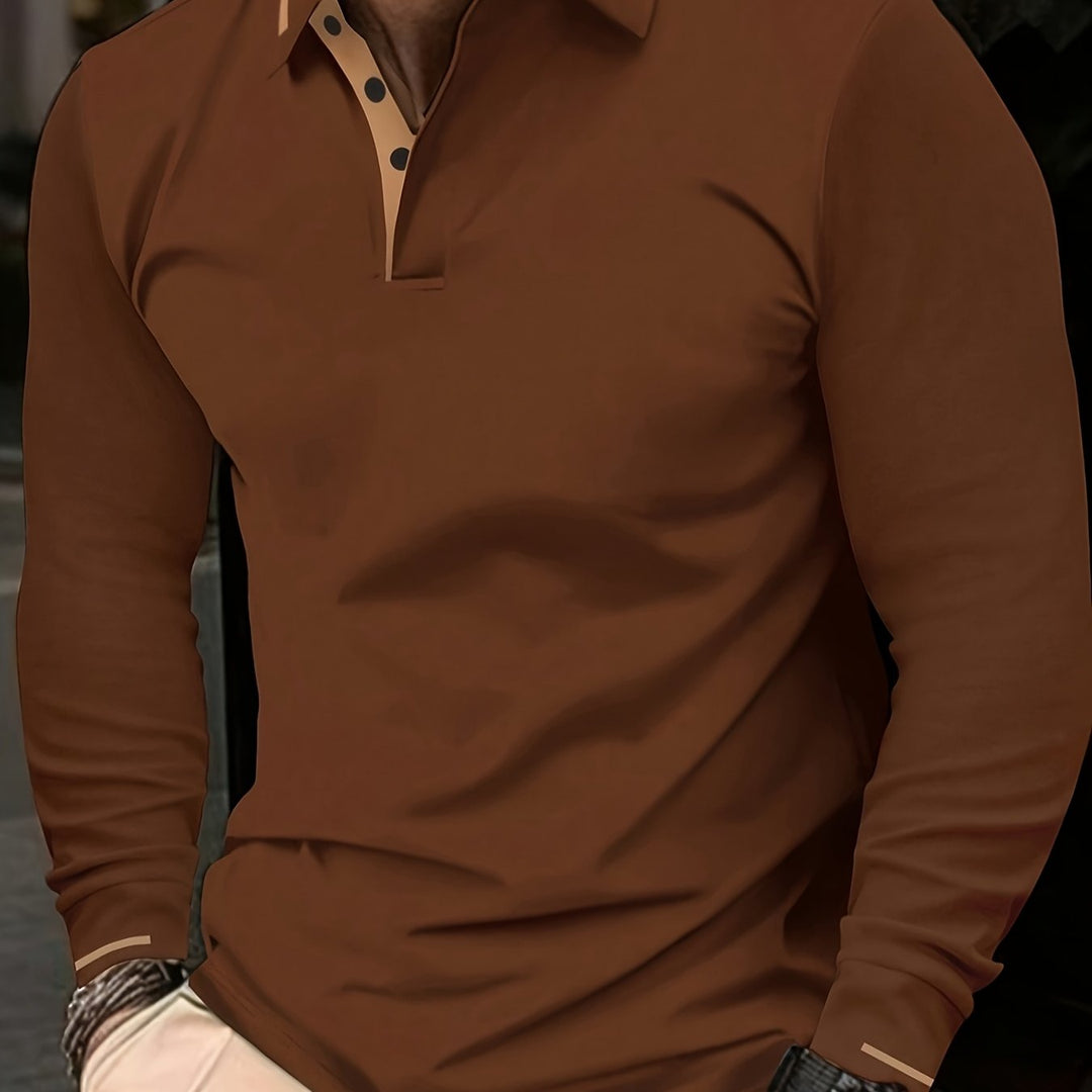 Dalton | Elegancka Koszula Polo z Długim Rękawem