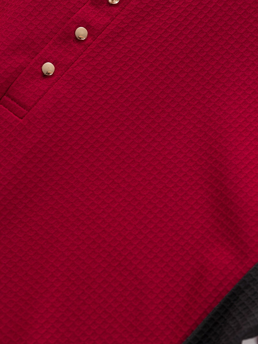 Curtis | Teksturowany Henley z Długim Rękawem