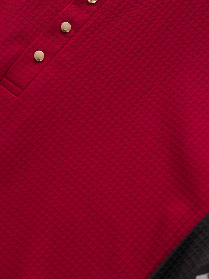 Curtis | Teksturowany Henley z Długim Rękawem