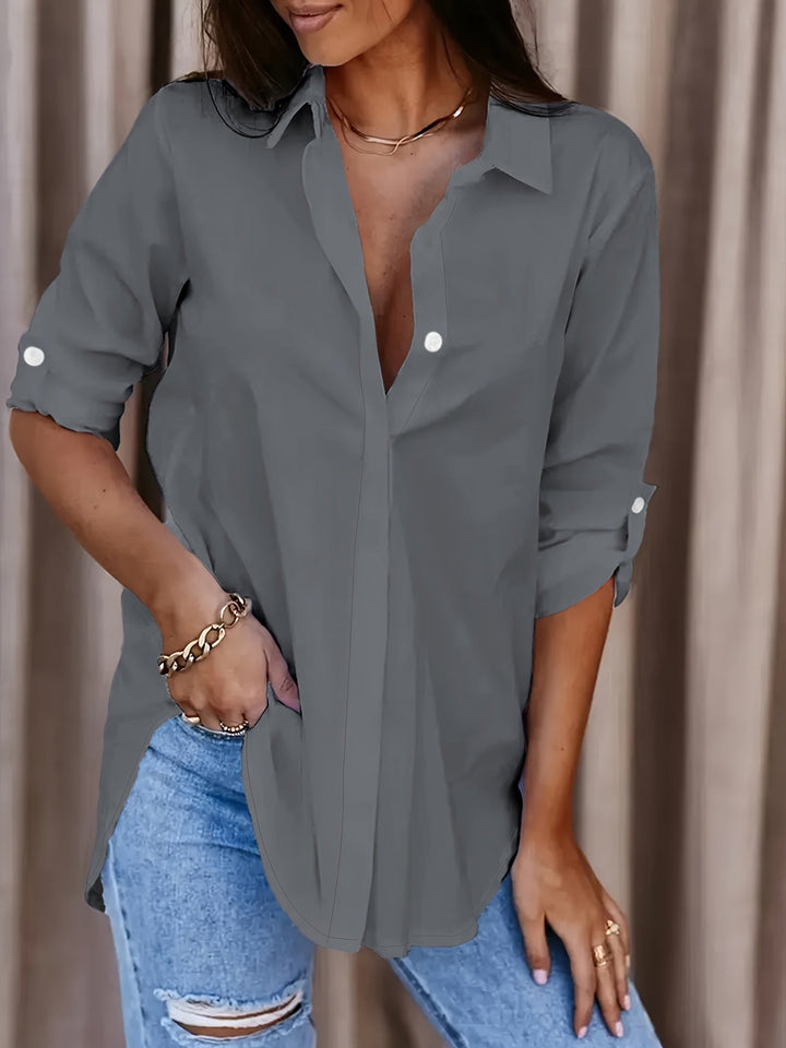 Sylvia | Luźna koszula z kołnierzykiem