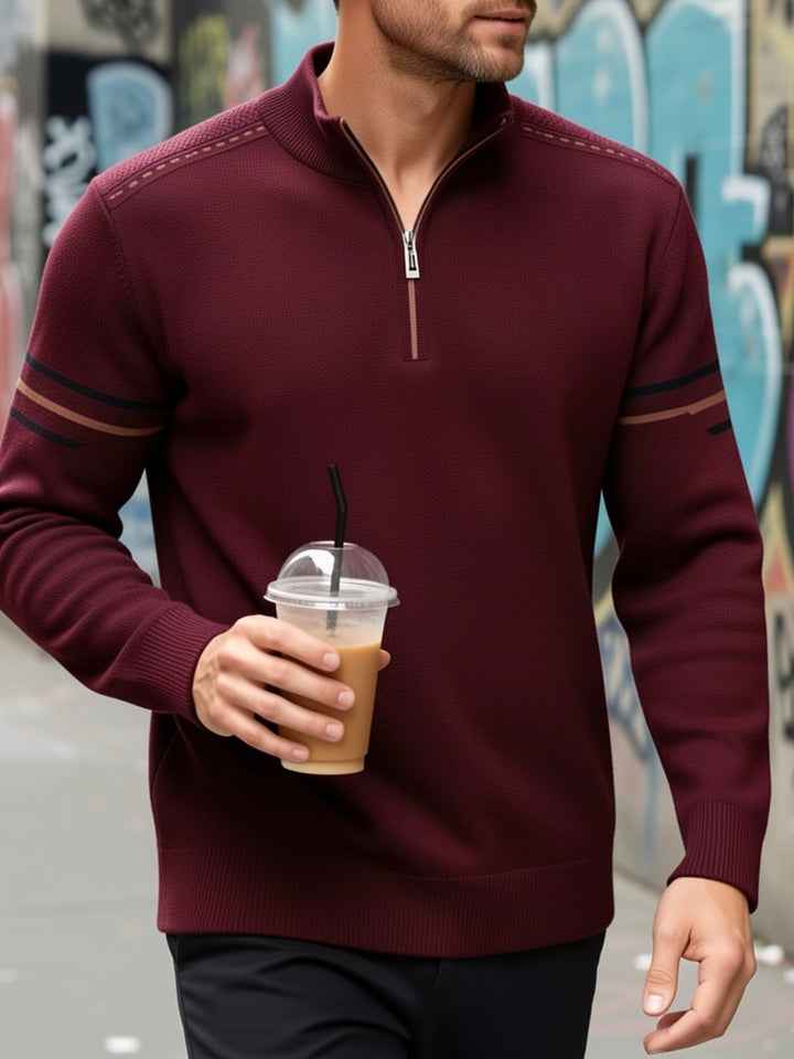 Nathan | Sweter z pół-zamkiem i stójką