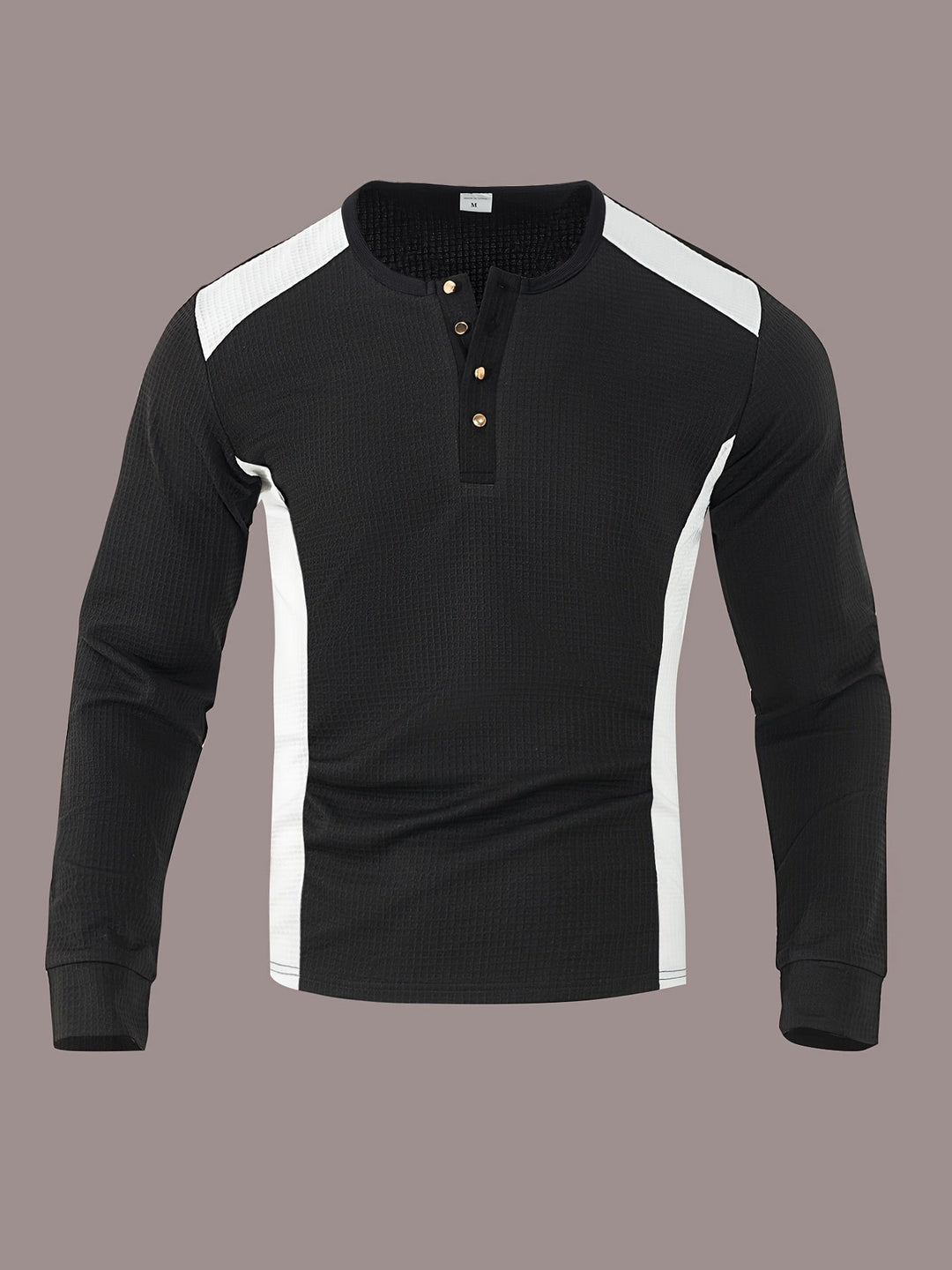 Curtis | Teksturowany Henley z Długim Rękawem