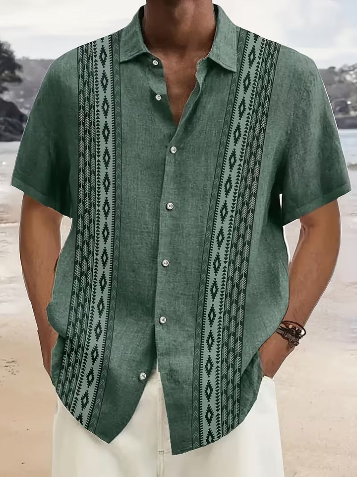 Zandro | Koszule z Przyciskiem w Stylu Vintage z Geometrycznym Wzorem